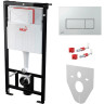 Инсталляция ALCAPLAST SET 4в1 для установки унитаза с панелью смыва, хром глянцевый AM101/1120-41 RU M571-0001